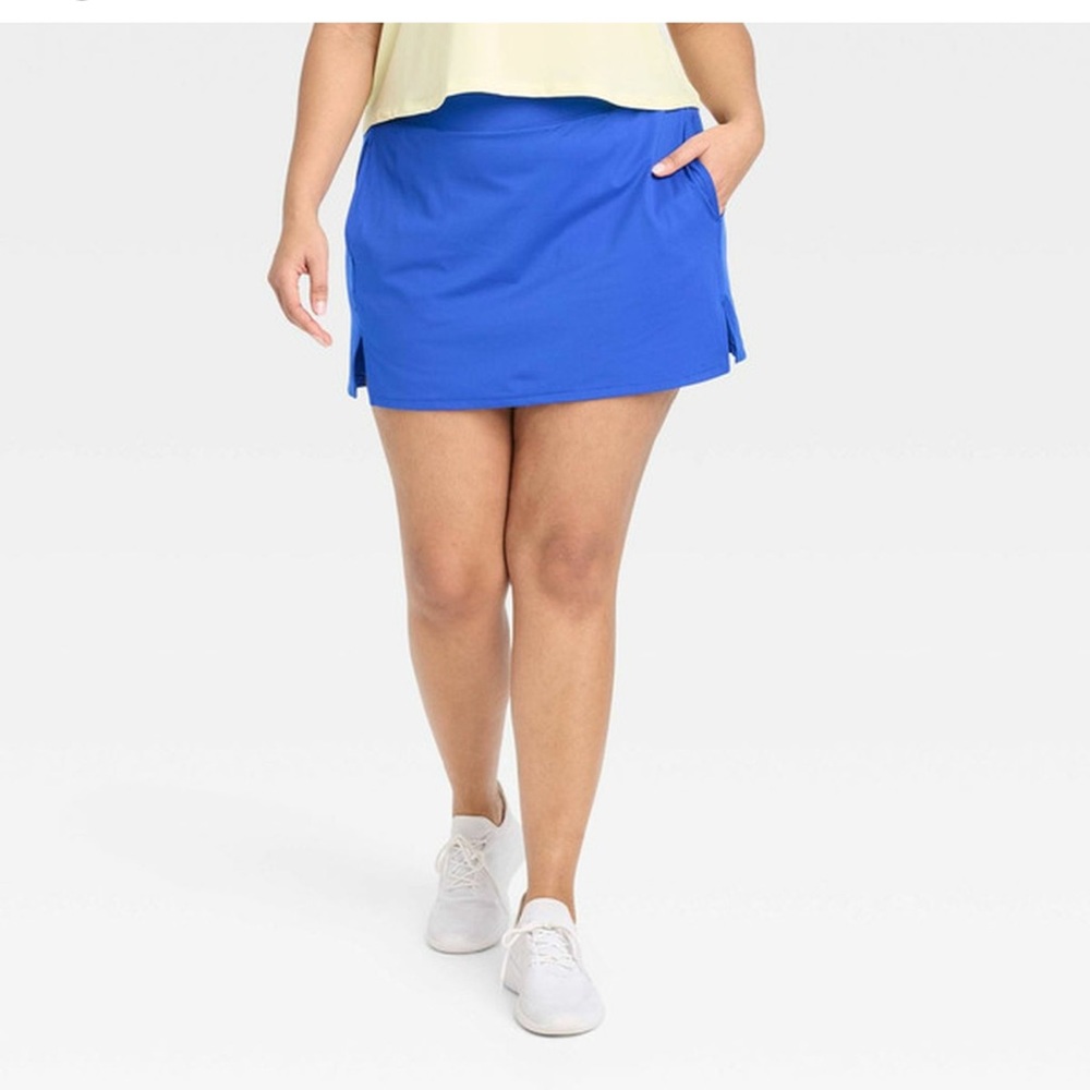 All‎ in Motion Knot Slit Skort Royal Blue Size XL
